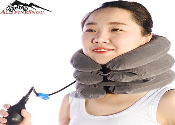 China Inflatable Cervical Brace Neck Collar Pillow Brace With Velvet , Neck Pain Relief supplier