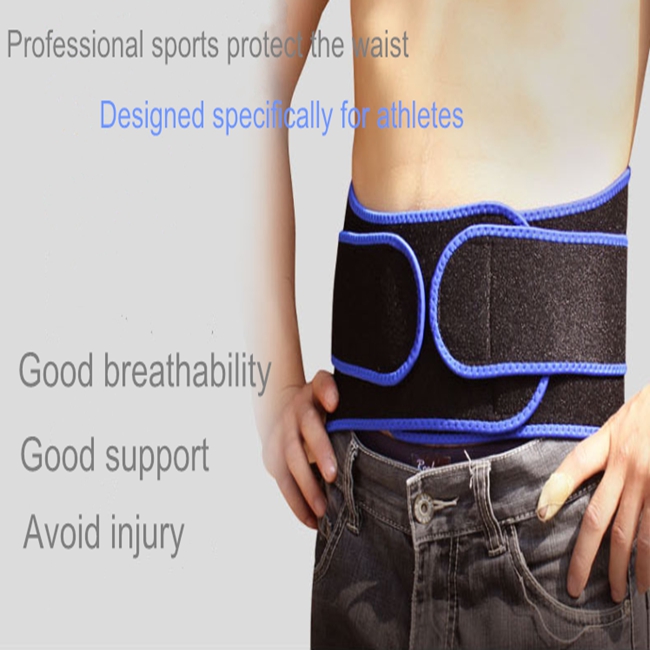Breathable Adjustable Neoprene Lumbar Back Suport Belt , Fitness Waist Trimmer Belt